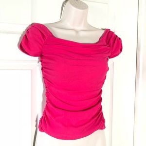 Hot Pink Bebe Ruched Top